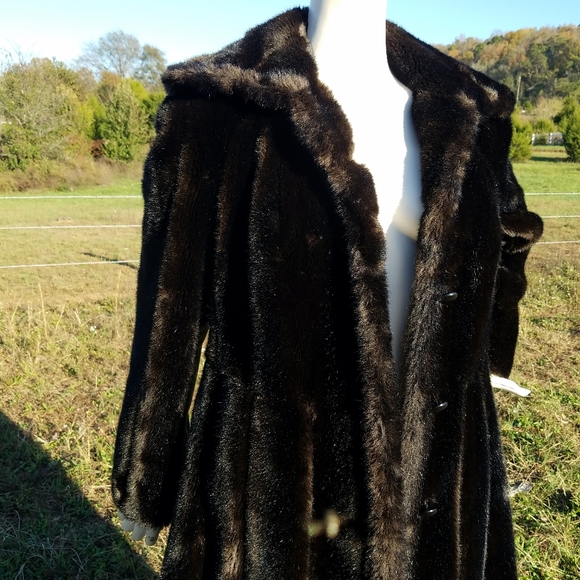 Gorgeous VTG Tissavel Fur Brown Trench Coat S - Picture 6 of 12